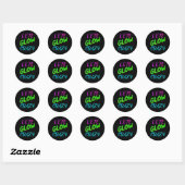 Laten we Glow Crazy Neon Skating Verjaardag Ronde Sticker (Vel)