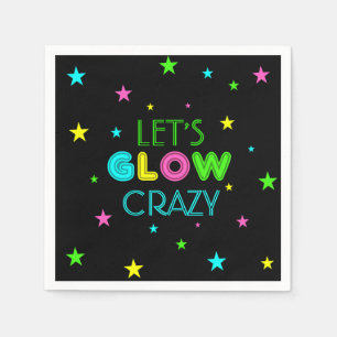 Laten we Glow Crazy Party Napkins Servet