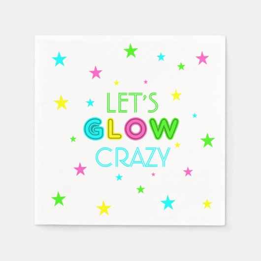 Laten we Glow Crazy Party Napkins Servet (Voorkant)