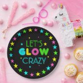 Laten we Glow Crazy Party Papieren Bordje (Feest)