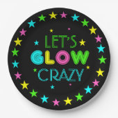 Laten we Glow Crazy Party Papieren Bordje (Voorkant)