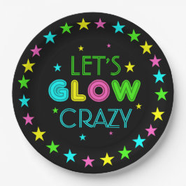 Laten we Glow Crazy Party Papieren Bordje