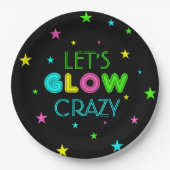 Laten we Glow Crazy Party Papieren Bordje (Voorkant)