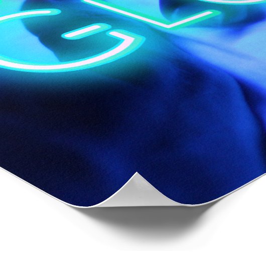 Laten we GLOW Neon Psychedelic Festival  Feest Rav Poster (Hoek)