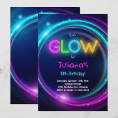 Laten we Glow Party verjaardagsuitnodiging Kaart (Voorkant / Achterkant)