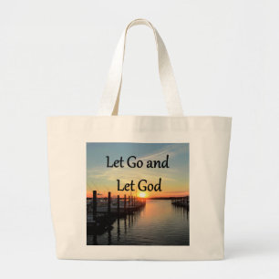 LATEN WE GOD SUNSET FOTO GAAN TOEN GROTE TOTE BAG