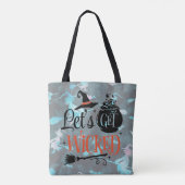 Laten we goddeloze heksen Pastel Rainbow Halloween Tote Bag (Achterkant)