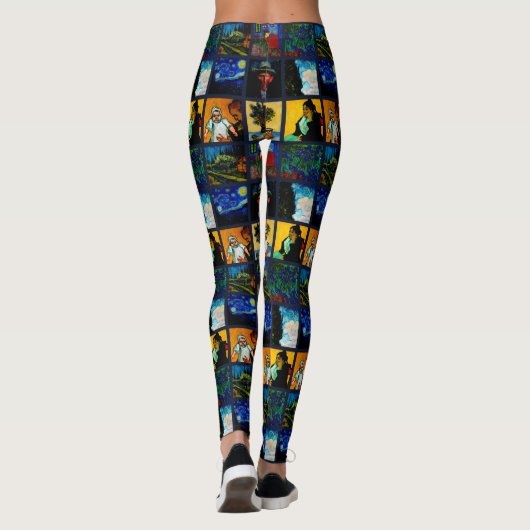Laten we Gogh Crazy zien Leggings (Achterkant)