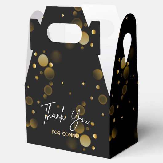 Laten we Gold Bokeh Gradient Black verjaardag vier Bedankdoosjes (Geopend)