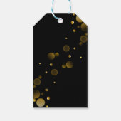 Laten we Gold Bokeh Gradient Black verjaardag vier Cadeaulabel (Achterkant)