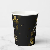 Laten we Gold Bokeh Gradient Black verjaardag vier Papieren Bekers (Links)