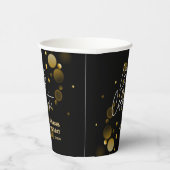 Laten we Gold Bokeh Gradient Black verjaardag vier Papieren Bekers (Rechts)