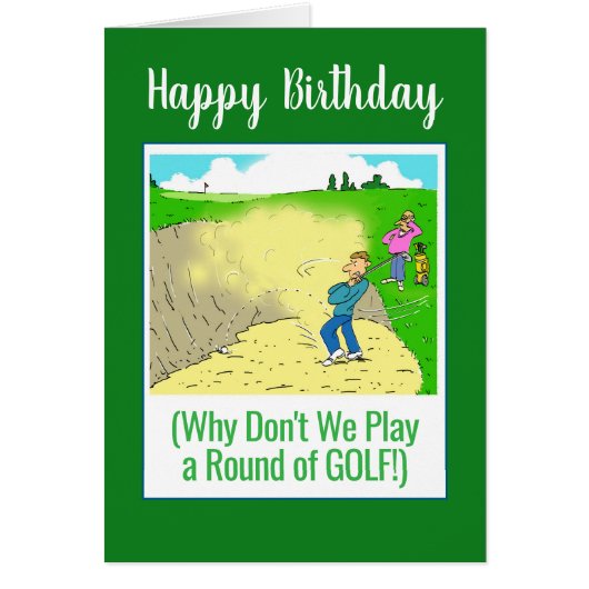 Laten we golf spelen. Grappige gelukkige verjaarda (Voorkant)