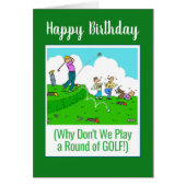 Laten we golf spelen. Happy Birthday Golfer (Voorkant)