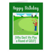 Laten we golf spelen. Happy Birthday Golfer (Voorkant)