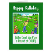Laten we golf spelen. Happy Birthday Golfer (Voorkant)