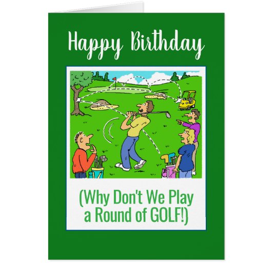 Laten we golf spelen. Happy Birthday Golfer (Voorkant)