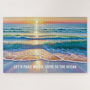 Laten we golven maken Kust oceaan zonsondergang Legpuzzel