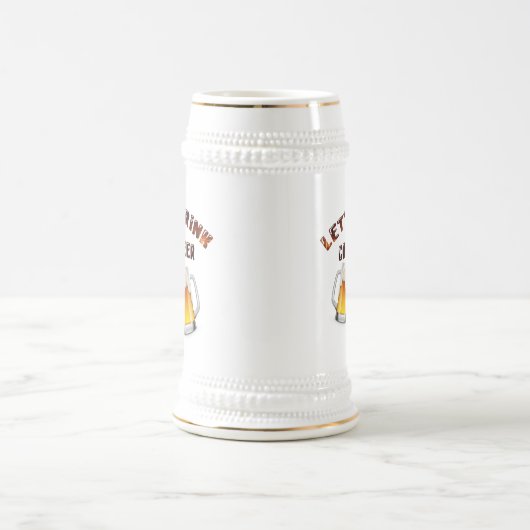 laten we gouden bier drinken bierpul (Center)