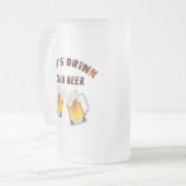 laten we gouden bier drinken matglas bierpul (Voorkant links)