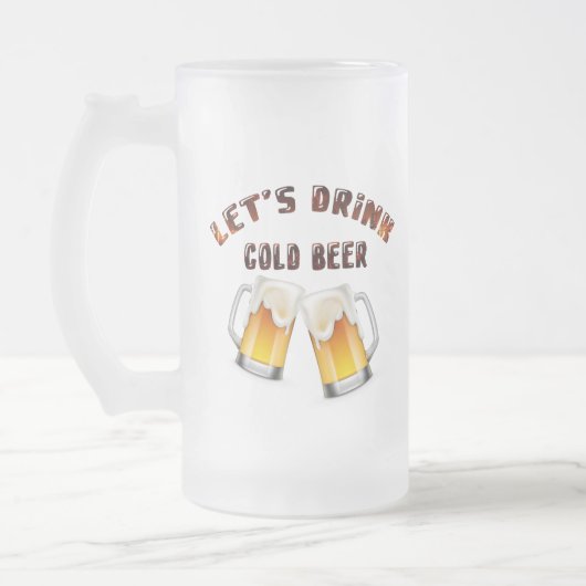 laten we gouden bier drinken matglas bierpul (Links)