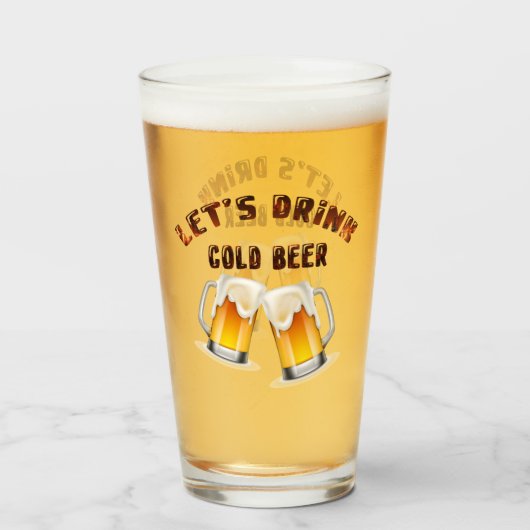 laten we gouden bierglas drinken glas (Voorkant gevuld)