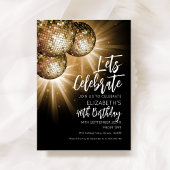 Laten we gouden discobal vieren kaart