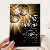 Laten we gouden discobal vieren kaart