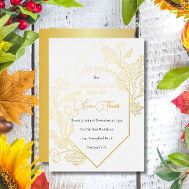 Laten we gouden herfstbessen verzamelen & wit omli folie feestdagenkaart