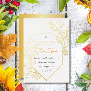 Laten we gouden herfstbessen verzamelen & wit omli folie feestdagenkaart