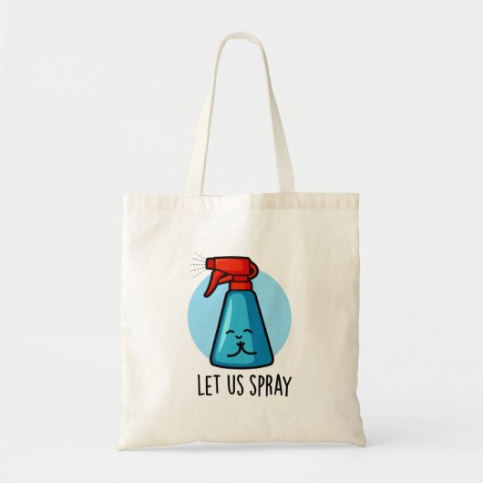 Laten we grappige bidfleswoordspeling spuiten tote bag (Voorkant)