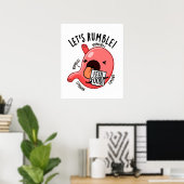 Laten we Grappige Buikspieren Pun spelen Poster (Thuiskantoor)