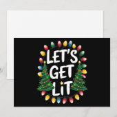 Laten we Grappige Kerst Drinken Xmas Lichten Aanst Feestdagenkaart (Voorkant / Achterkant)