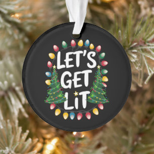 Laten we Grappige Kerst Drinkende Kerstmis Verlich Ornament