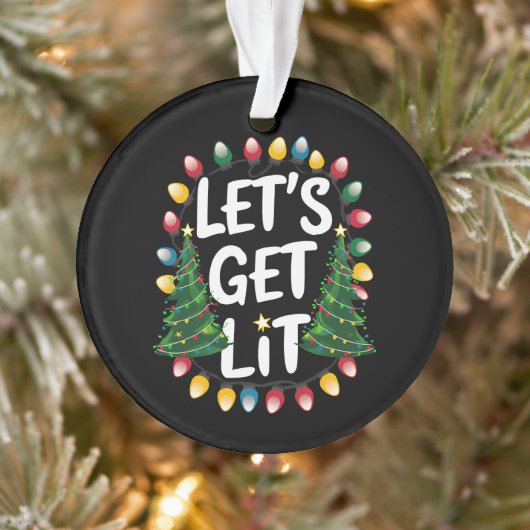 Laten we Grappige Kerst Drinkende Kerstmis Verlich Ornament (Boom)