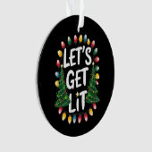 Laten we Grappige Kerst Drinkende Kerstmis Verlich Ornament (voorkant)