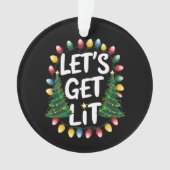 Laten we Grappige Kerst Drinkende Kerstmis Verlich Ornament (voorkant)