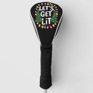 Laten we Grappige Kerstmis Drinkende Kerstlichten Golfheadcover