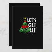 Laten we grappige Kerstmis-drinkende mannen en vro Feestdagenkaart (Voorkant / Achterkant)