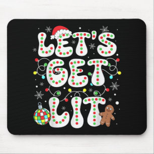 Laten we grappige kerstverlichting Kerstmis pyjama Muismat