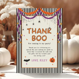 Laten we Griezelen Kinderen Halloween Verjaardagsf Bedankkaart