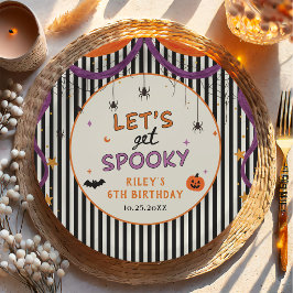 Laten we Griezelen Kinderen Halloween Verjaardagsf Papieren Bordje