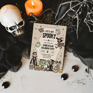 Laten we Griezelen Uitnodiging - Retro Halloween