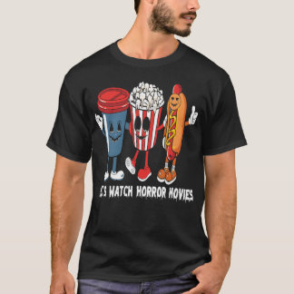 Laten we griezelfilms kijken vrienden t-shirt