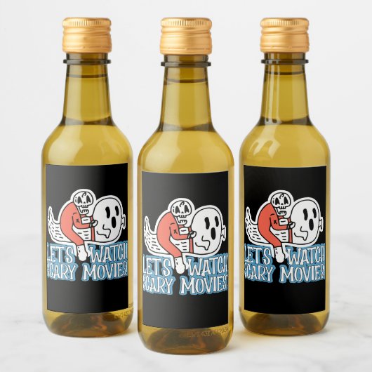 Laten we Griezelfilms Schreeuwen Horror Kijken Wijn Etiket (Flessen)