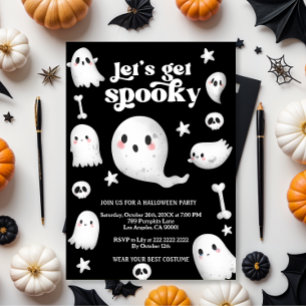 Laten we griezelig doen, Halloween-feest Kaart