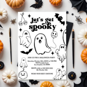 Laten we griezelig doen, Halloween-feest Kaart
