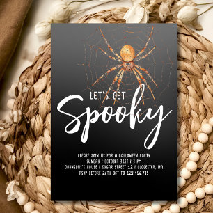 Laten we griezelig doen! halloweenfeest kaart