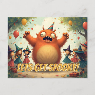 Laten we griezelig doen – Leuke monsterfeestpret Feestdagenkaart