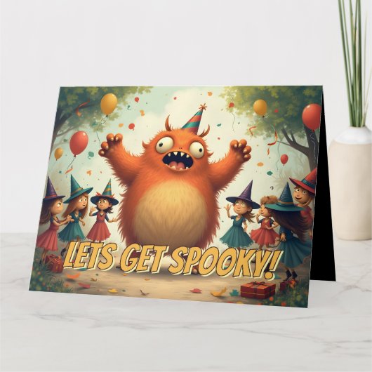 Laten we griezelig doen – Leuke monsterfeestpret Kaart (Voorkant)